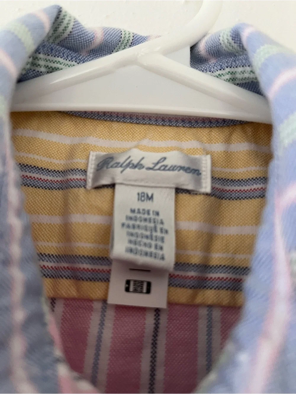 Ralph Lauren Multicolor Striped Cotton Shirt Dress - Blue, Pink, Yellow